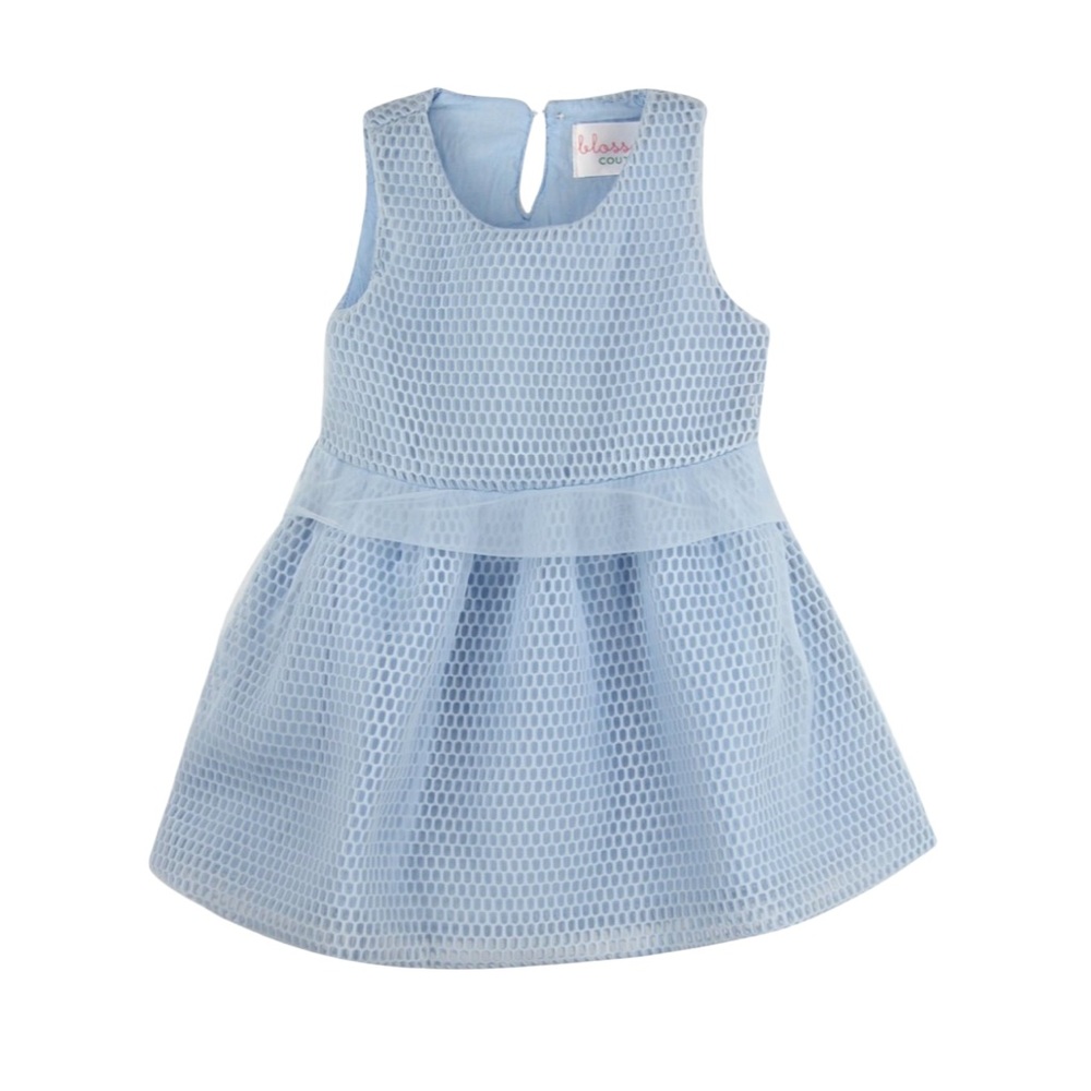 Blossom couture organza and mesh dress for little girls
